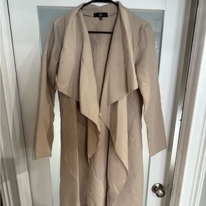 Beige Waterfall Duster Coat